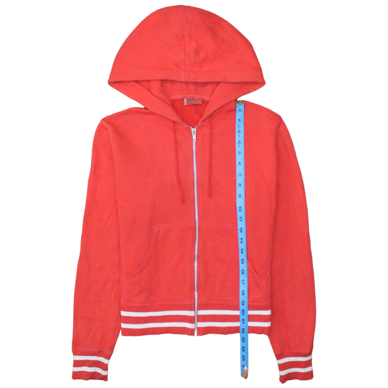 Levi’s Girls Red Zip Hoodie Medium Full Zip 100% Cotton Casual Sweatshirt
