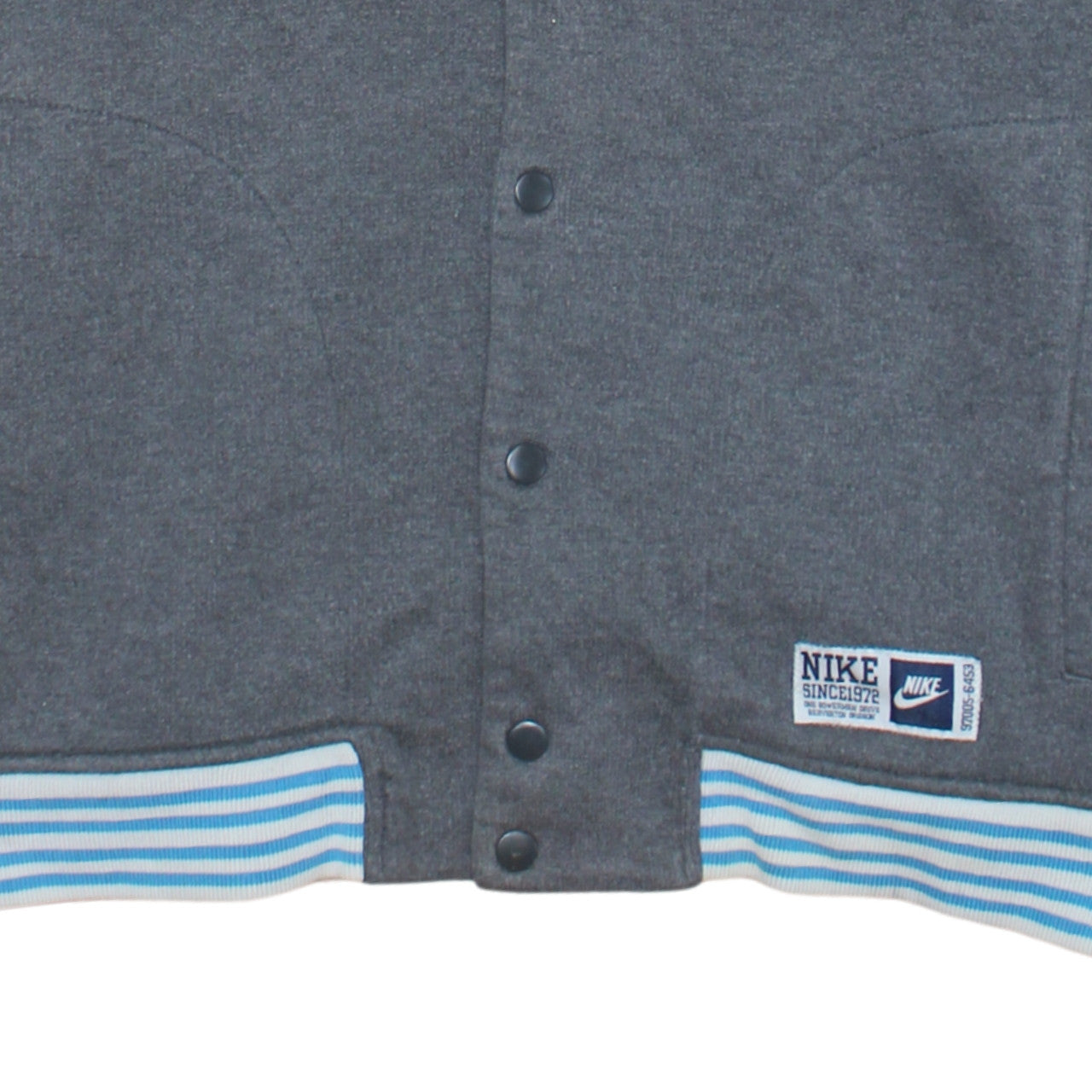 Nike Men's Grey Varsity Jacket Size M Cotton Blend Sportswear