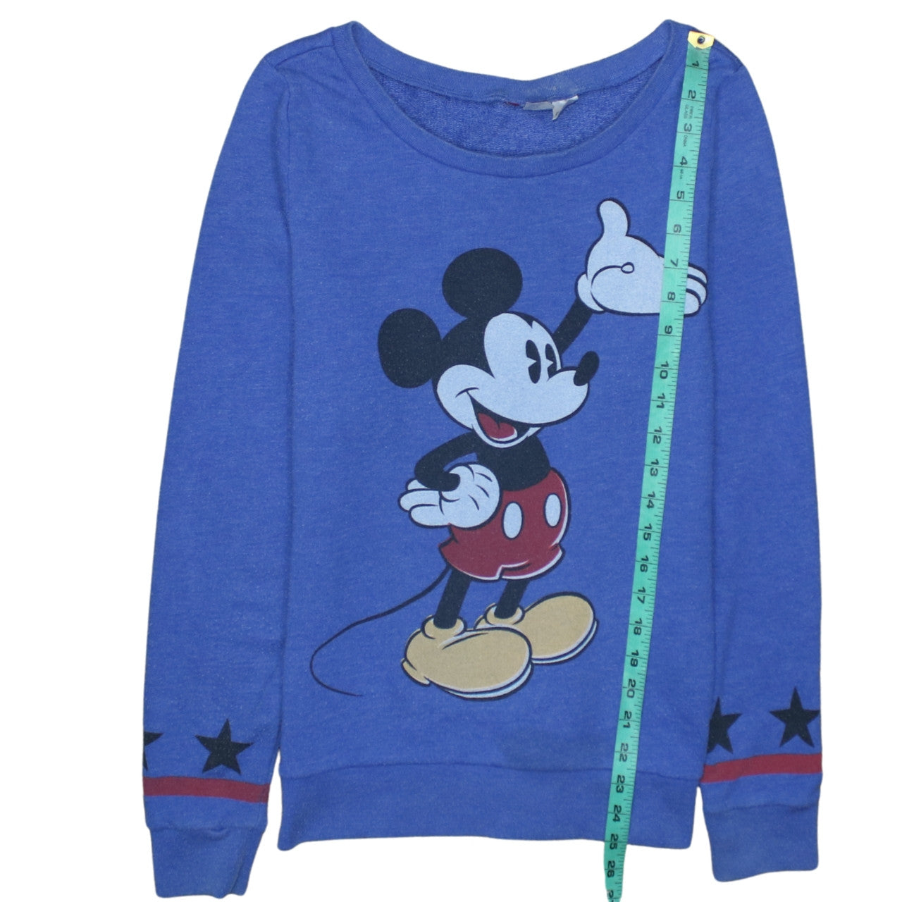 Disney Women Blue Long Sleeve Mickey Mouse Sweatshirt Size 8