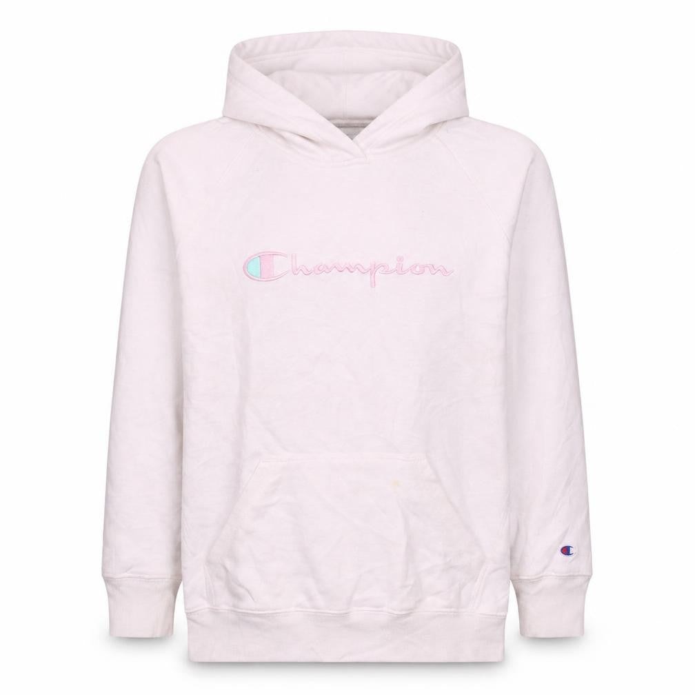 Champion Girls White XL Pullover Hoodie with Embroidered Logo