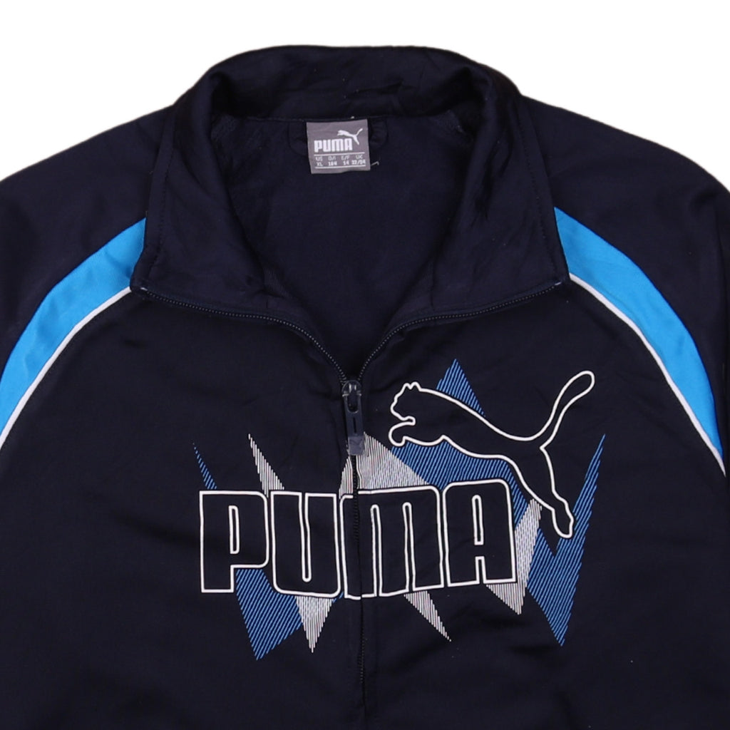 Puma Boys Blue Track Jacket Size 14 Years Full Zip Activewear Top