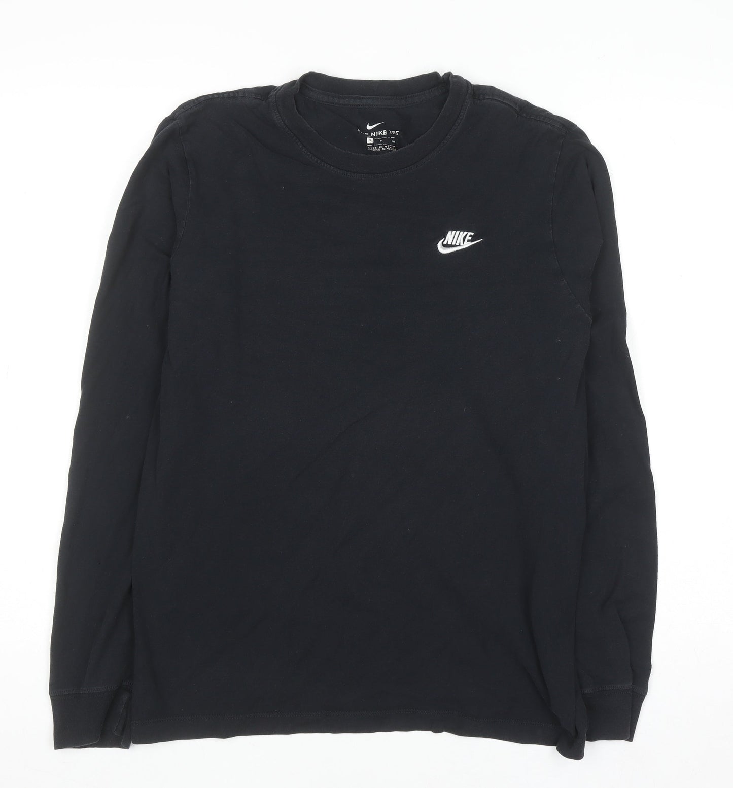 Nike Men's Black Long Sleeve Crew Neck Cotton Tee Shirt Size S