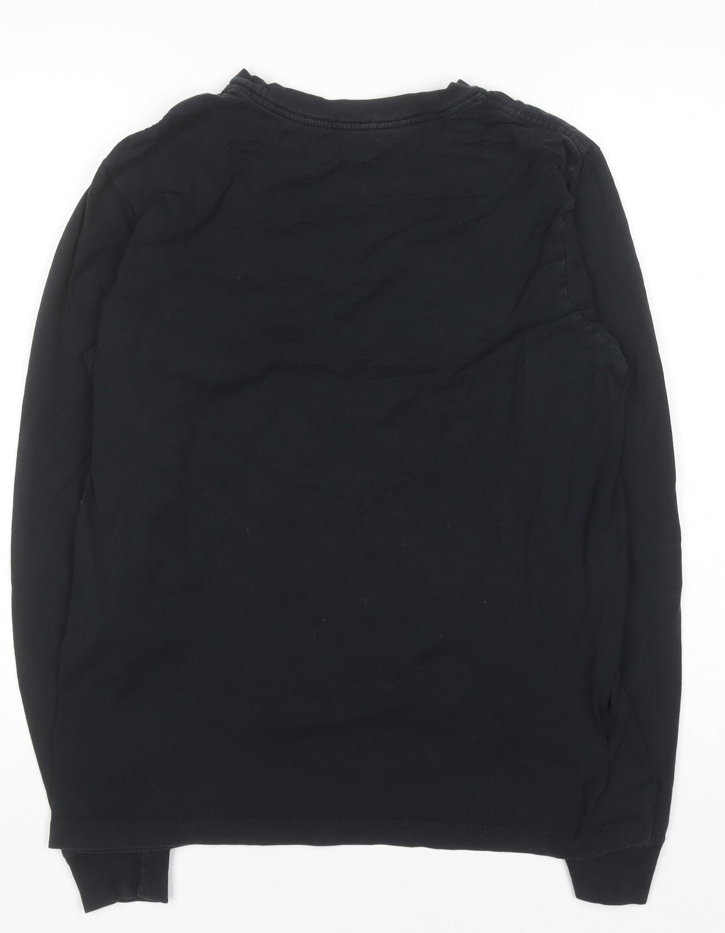 Nike Men's Black Long Sleeve Crew Neck Cotton Tee Shirt Size S