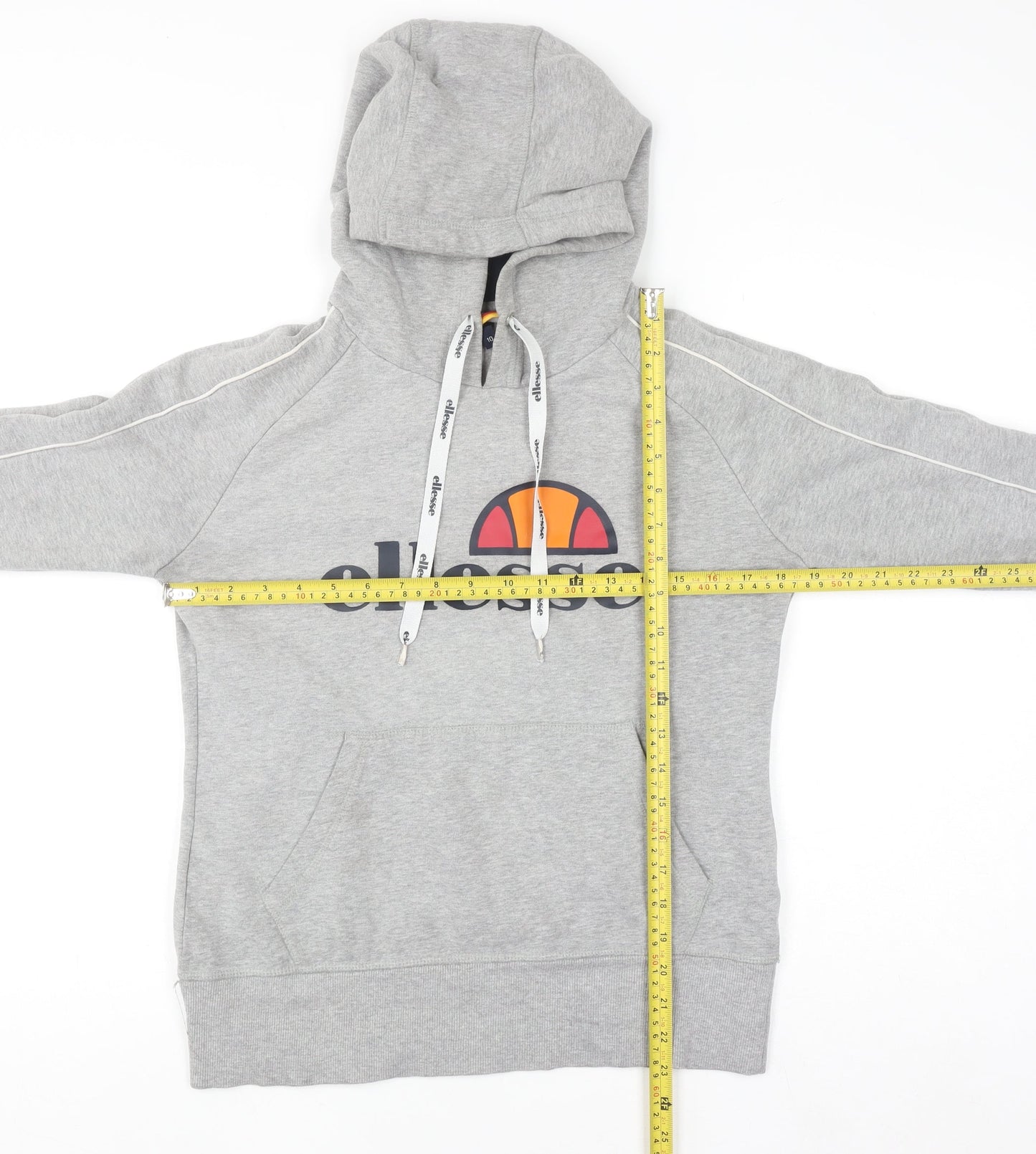 Ellesse Womens Grey Hoodie Size 10 Pullover Logo Sweatshirt