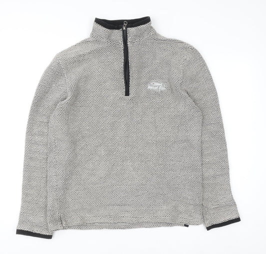 Weird Fish Men's Grey 1/2 Zip Knit Sweatshirt Size S