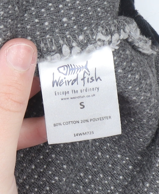Weird Fish Men's Grey 1/2 Zip Knit Sweatshirt Size S