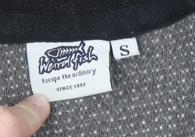 Weird Fish Men's Grey 1/2 Zip Knit Sweatshirt Size S