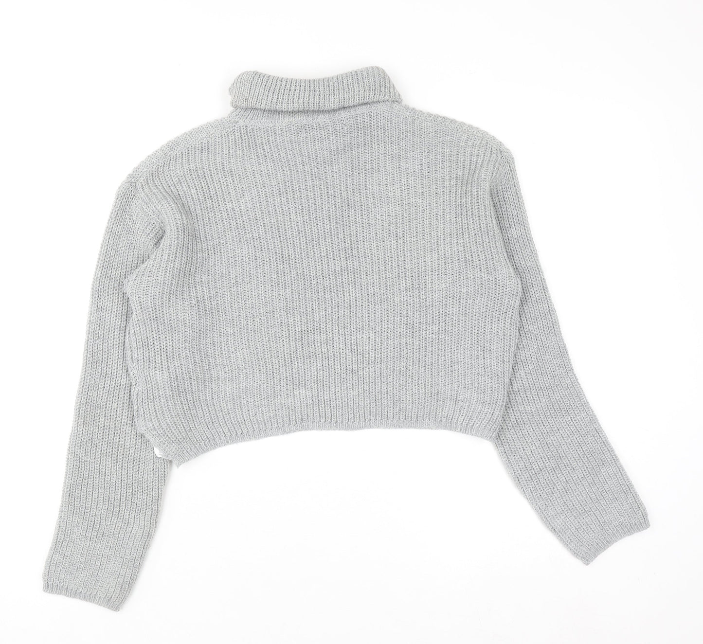 Missguided Women’s Grey Roll Neck Chunky Knit Jumper Size S