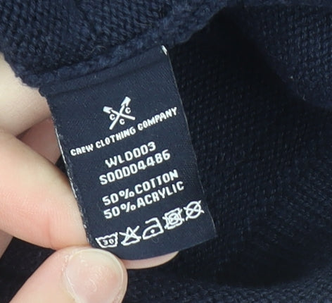 Crew Clothing Women’s Blue Cotton Blend Long Sleeve Jumper Size 6