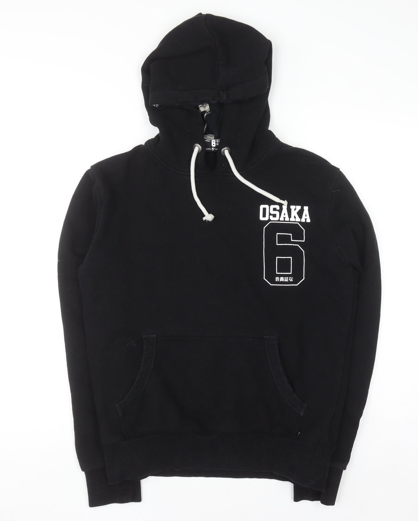 Superdry Men's Black Osaka 6 Graphic Pullover Hoodie Size S