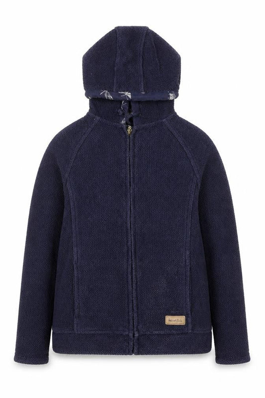 Weird Fish Women's Navy Blue Full Zip Hoodie Size 8 Cotton Blend