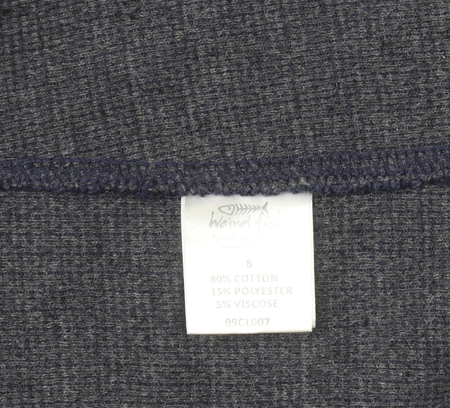 Weird Fish Women's Navy Blue Full Zip Hoodie Size 8 Cotton Blend