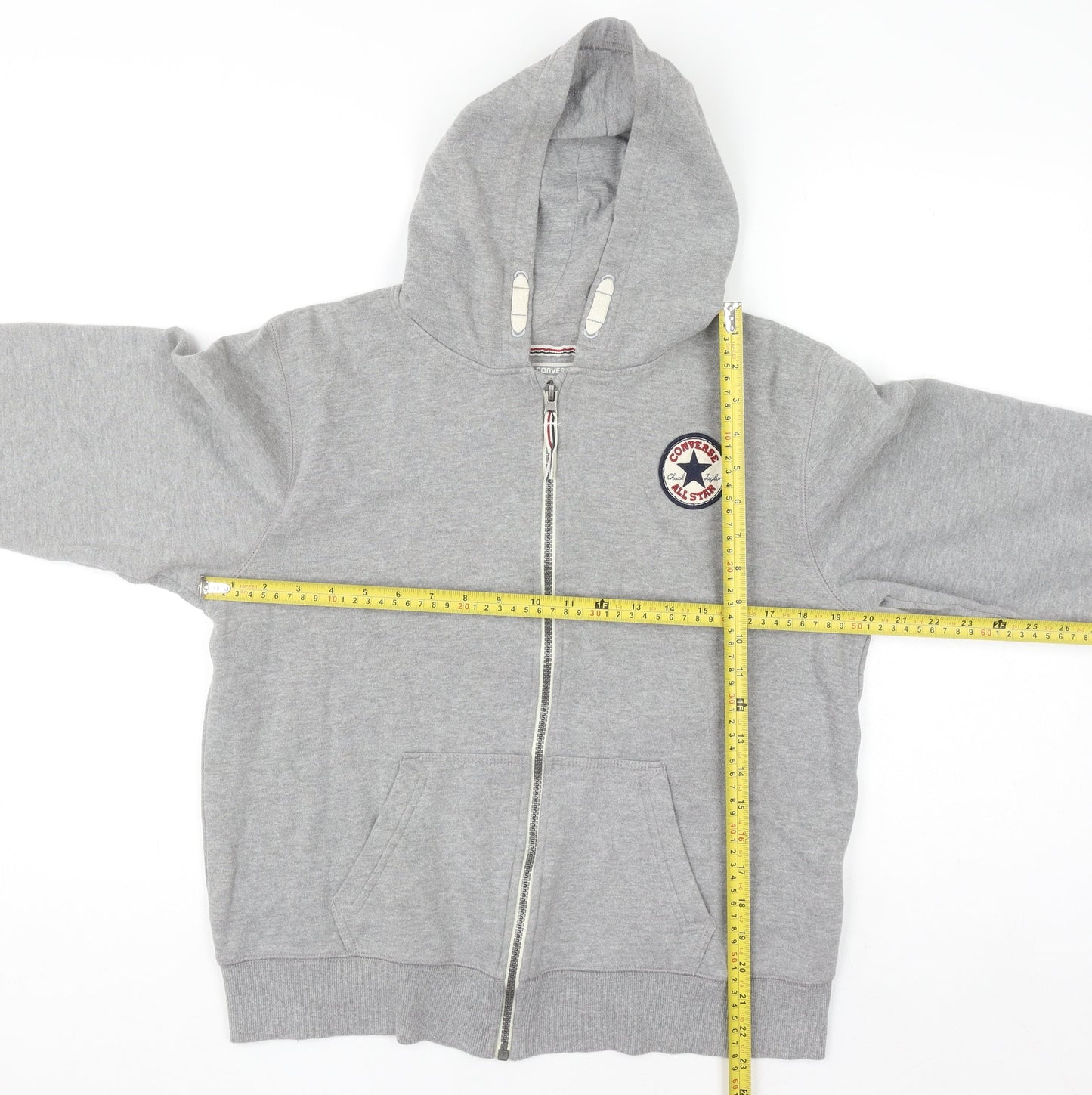 Converse Boys Grey Full Zip Hoodie 13-15 Years Cotton Blend
