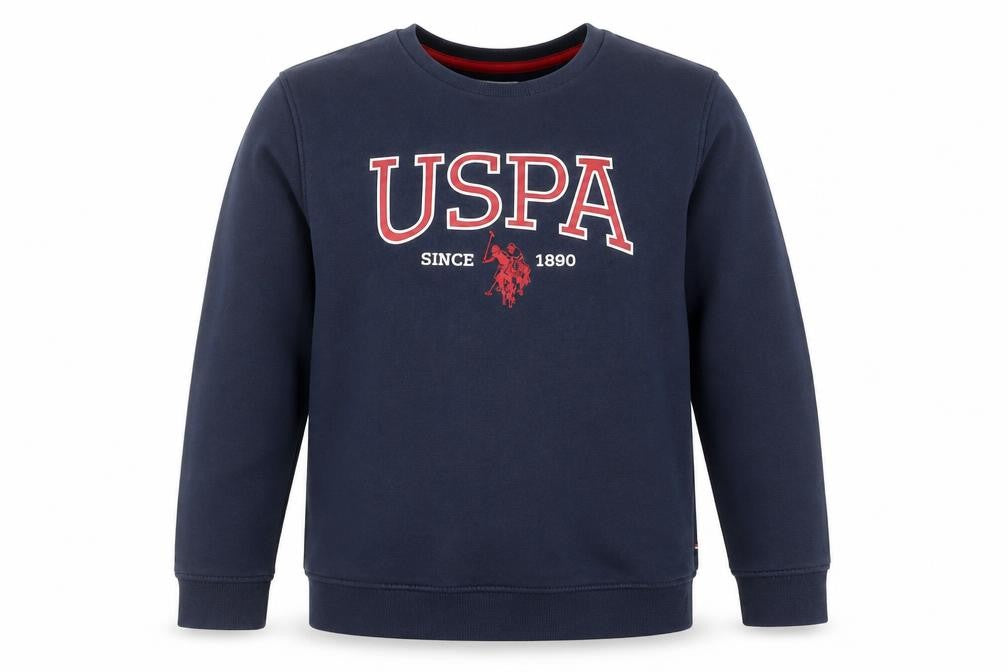 U.S. Polo Assn. Boys Blue 14-15 Years Pullover Sweatshirt Crew Neck
