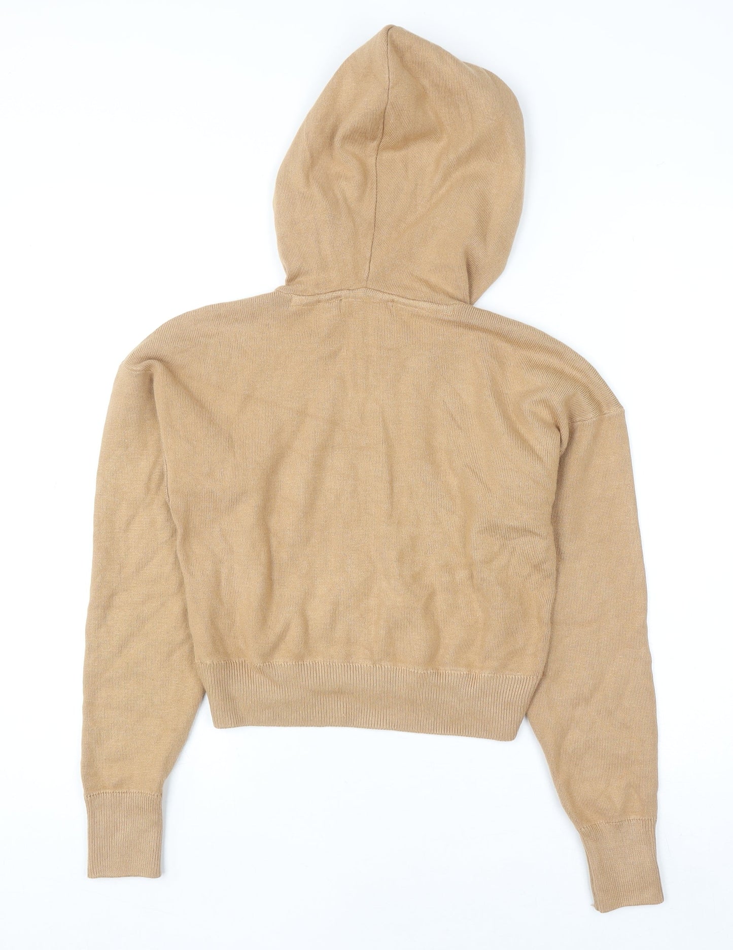 Brave Soul Women's Beige Hooded Pullover Knit Hoodie XS