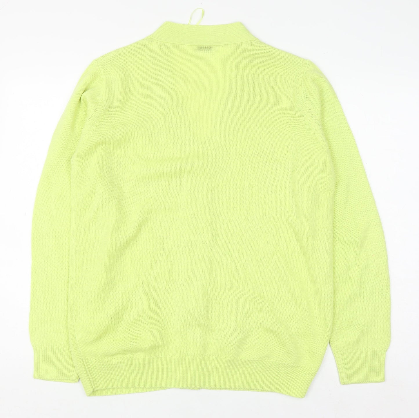 Damart Womens Green V-Neck Long Sleeve Knit Cardigan Size 14