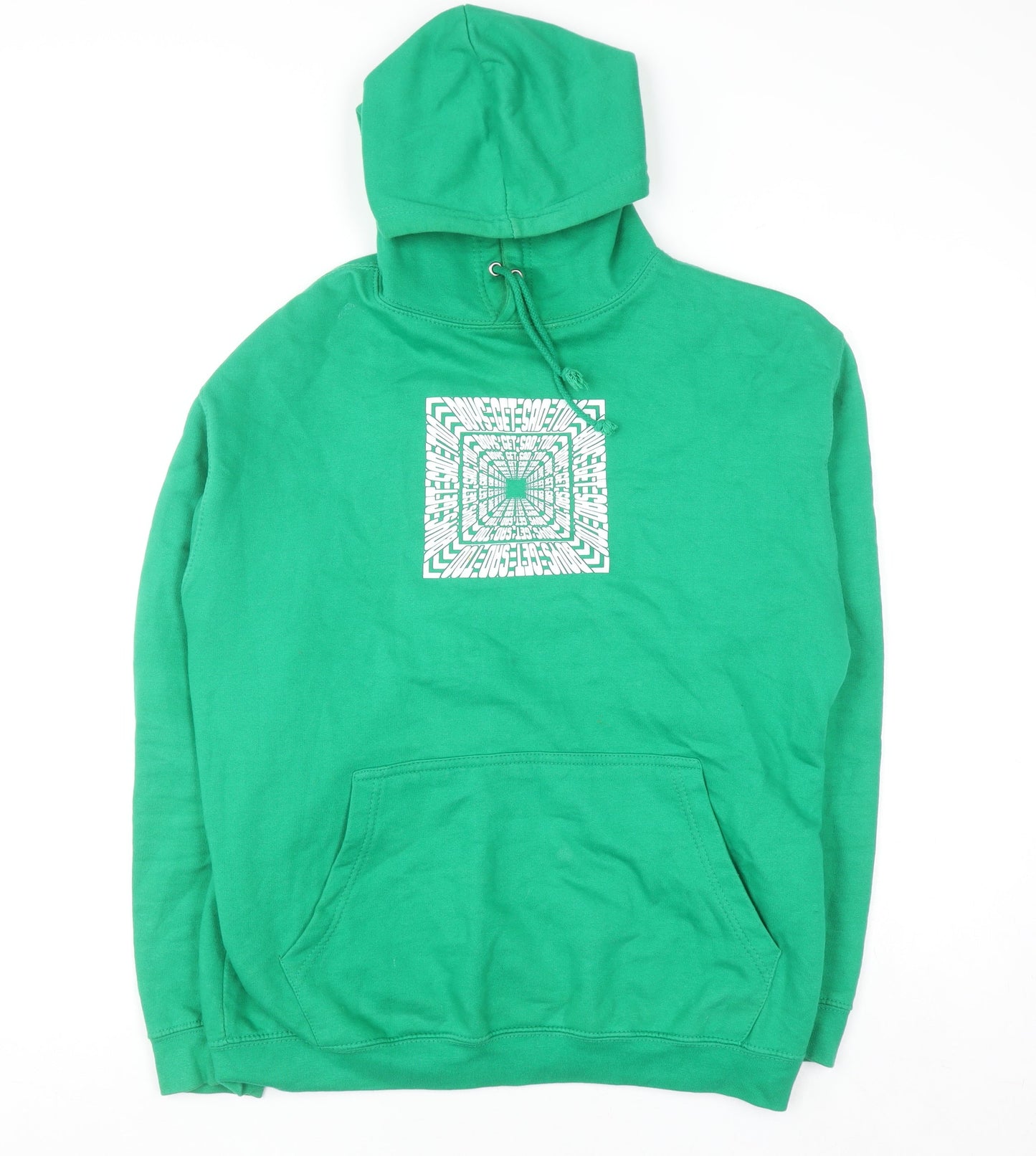 Boys Get Sad Too Mens Green Pullover Hoodie Size L Graphic Print