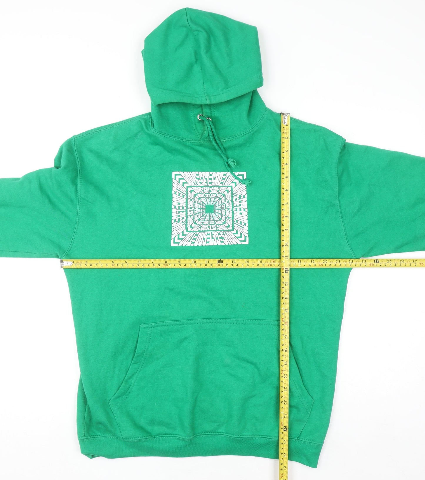 Boys Get Sad Too Mens Green Pullover Hoodie Size L Graphic Print