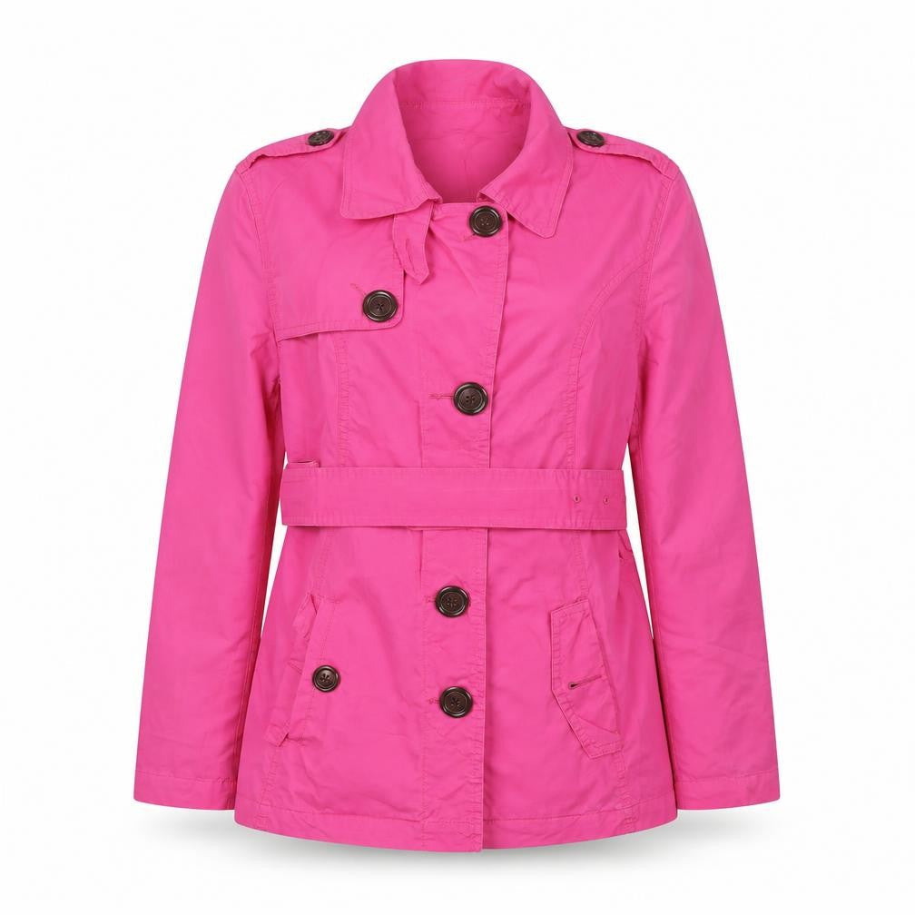 Marks & Spencer Women's Pink Cotton Belted Trench Coat Size 12