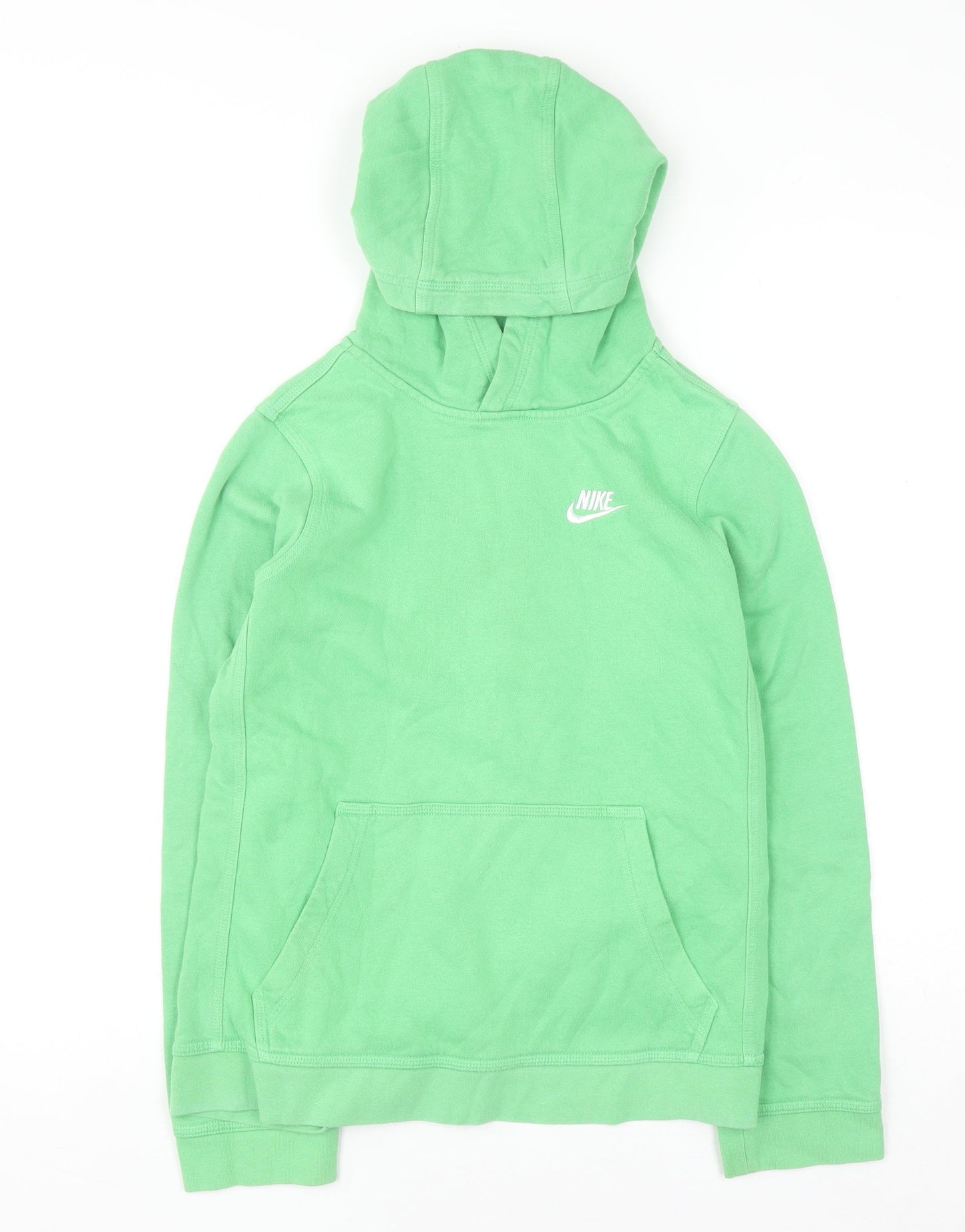 Nike Boys Green Pullover Hoodie Size L 147-158cm Cotton Blend