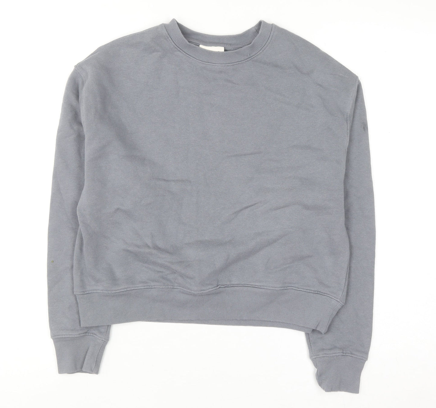 Pull & Bear Women Grey XS Pullover Sweatshirt Cotton Blend Casual