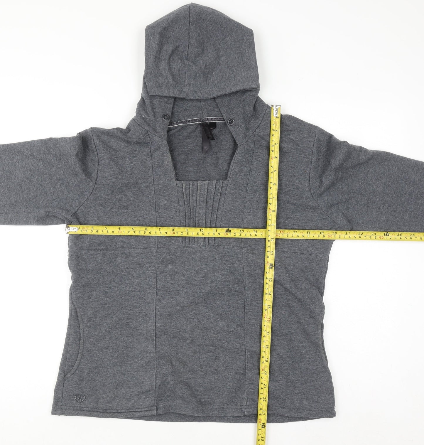 Golddigga Women's Grey Pullover Hoodie Size 14 Cotton Blend