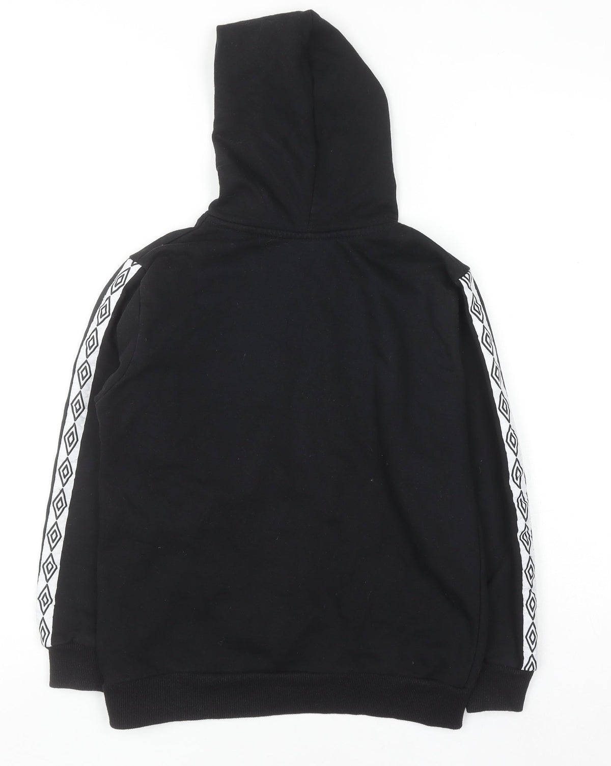 Umbro Boys Black Pullover Hoodie 7-8 Years Cotton Blend Logo Sportswear