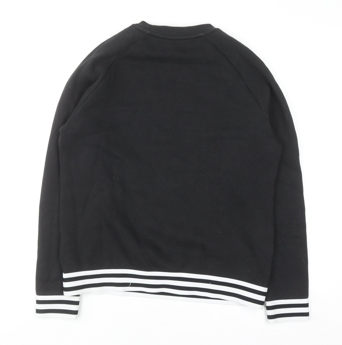 Adidas Women Black Crew Neck Sweatshirt Size 10 Cotton Blend
