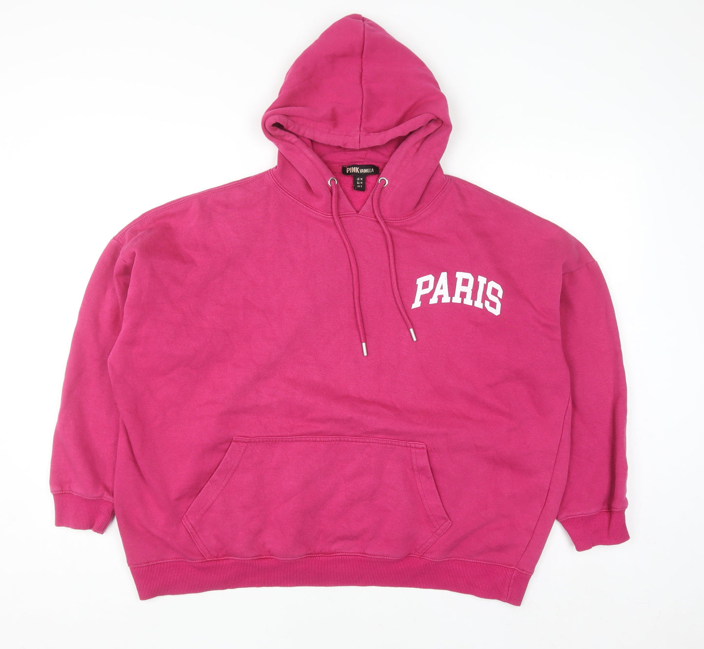 Pink Vanilla Women’s Pink Paris Pullover Hoodie Size M Cotton Blend