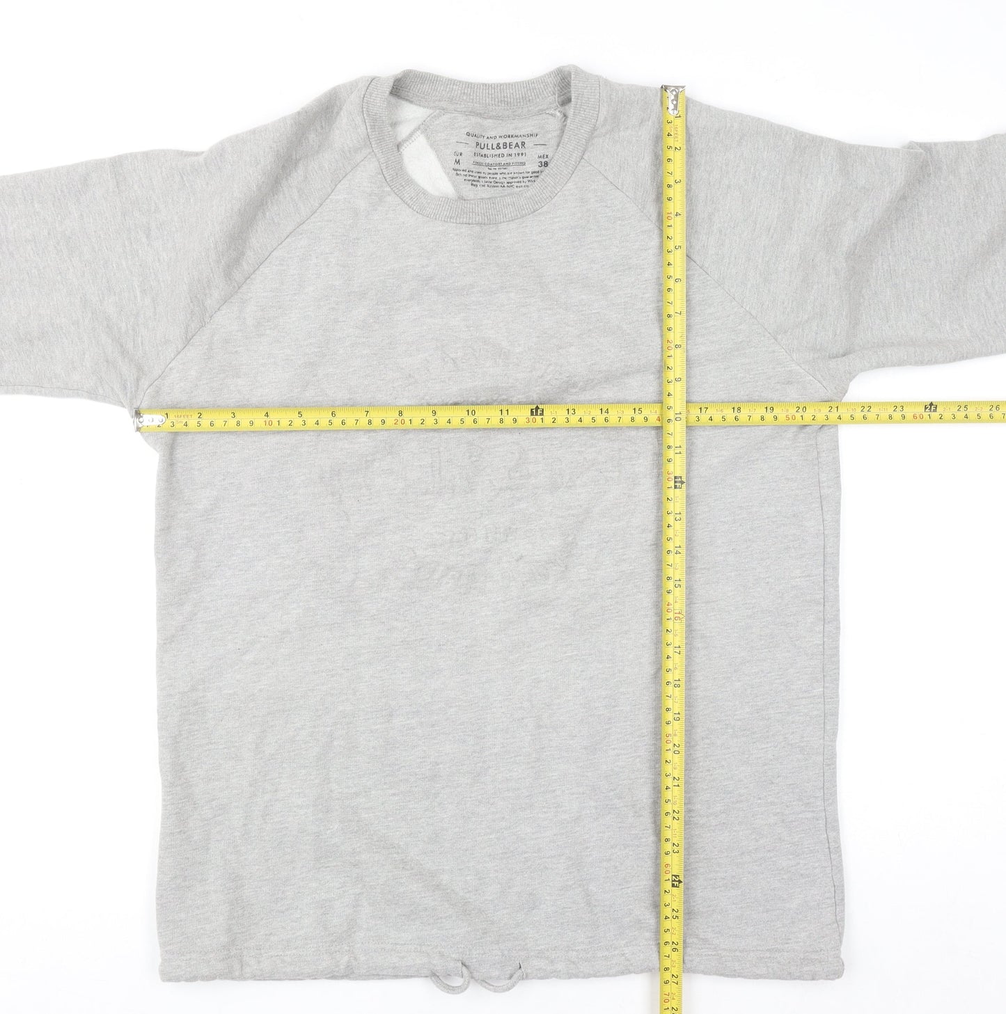 Pull&Bear Women's Grey Crew Neck Long Sleeve Pullover Sweatshirt Size 12