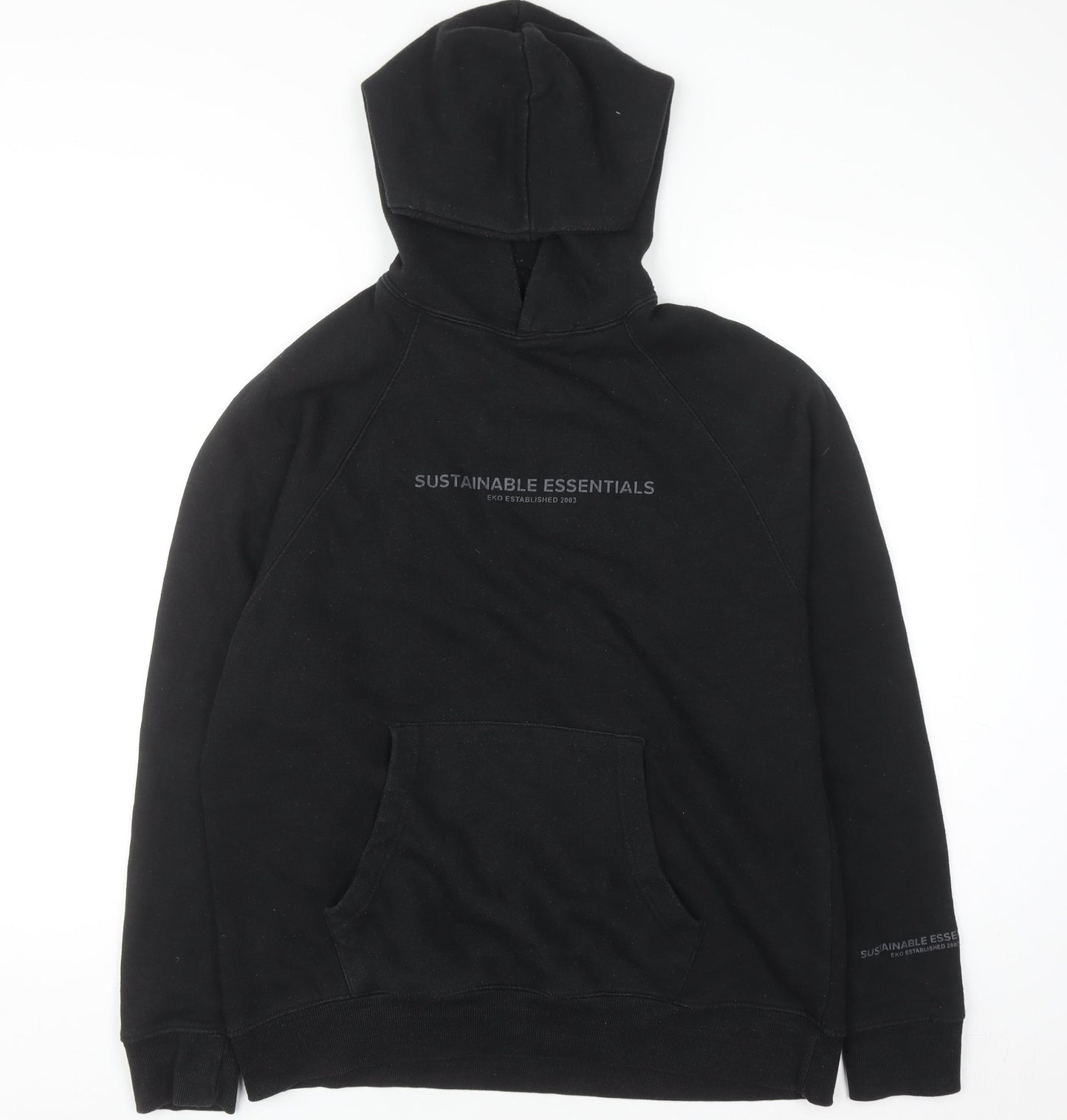 EKO Sustainable Essentials Men's Black Pullover Hoodie S Regular Fit