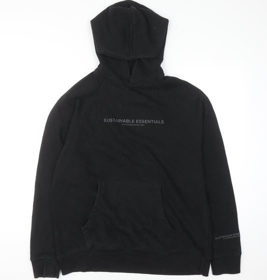 EKO Sustainable Essentials Men's Black Pullover Hoodie S Regular Fit