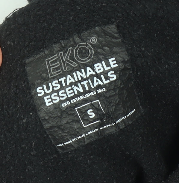 EKO Sustainable Essentials Men's Black Pullover Hoodie S Regular Fit