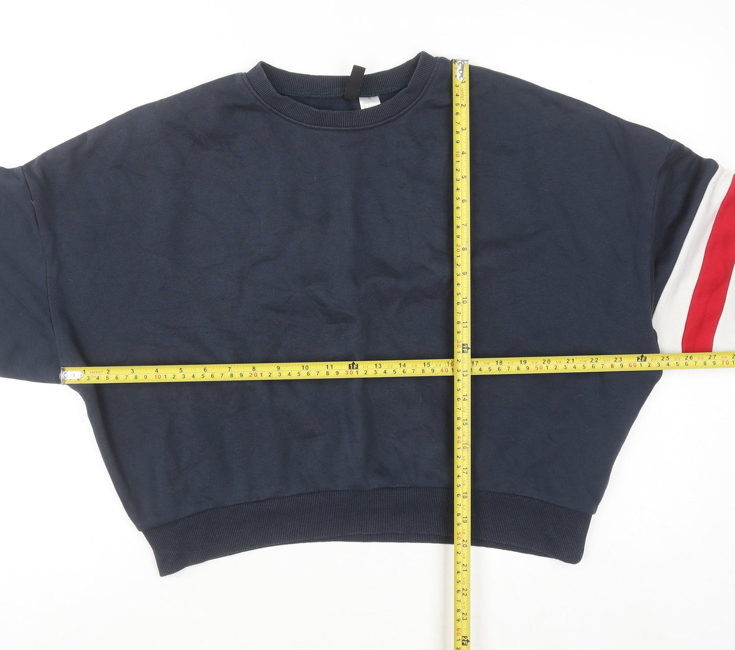 H&M Divided Women's Navy Blue Pullover Sweatshirt Small Crew Neck Casual