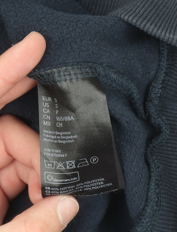 H&M Divided Women's Navy Blue Pullover Sweatshirt Small Crew Neck Casual