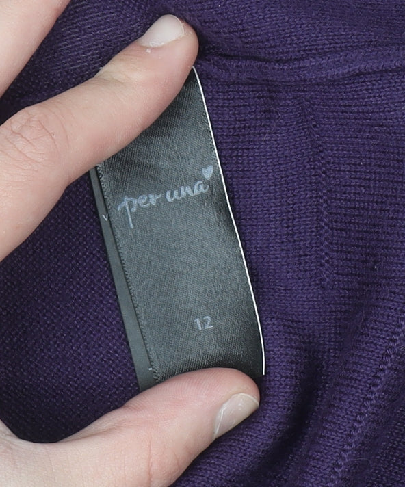 Marks and Spencer Per Una Women Purple Size 12 Long Cardigan