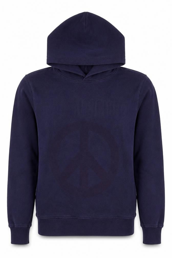 Love Moschino Womens Navy Pullover Hoodie Medium Cotton Blend
