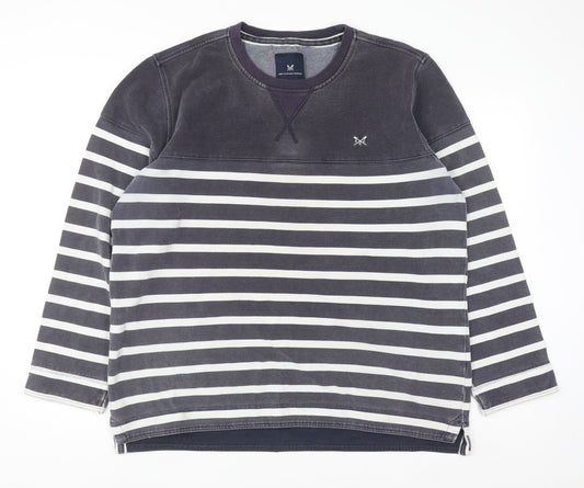 Crew Clothing Company Men's Blue Striped Pullover Sweatshirt XL