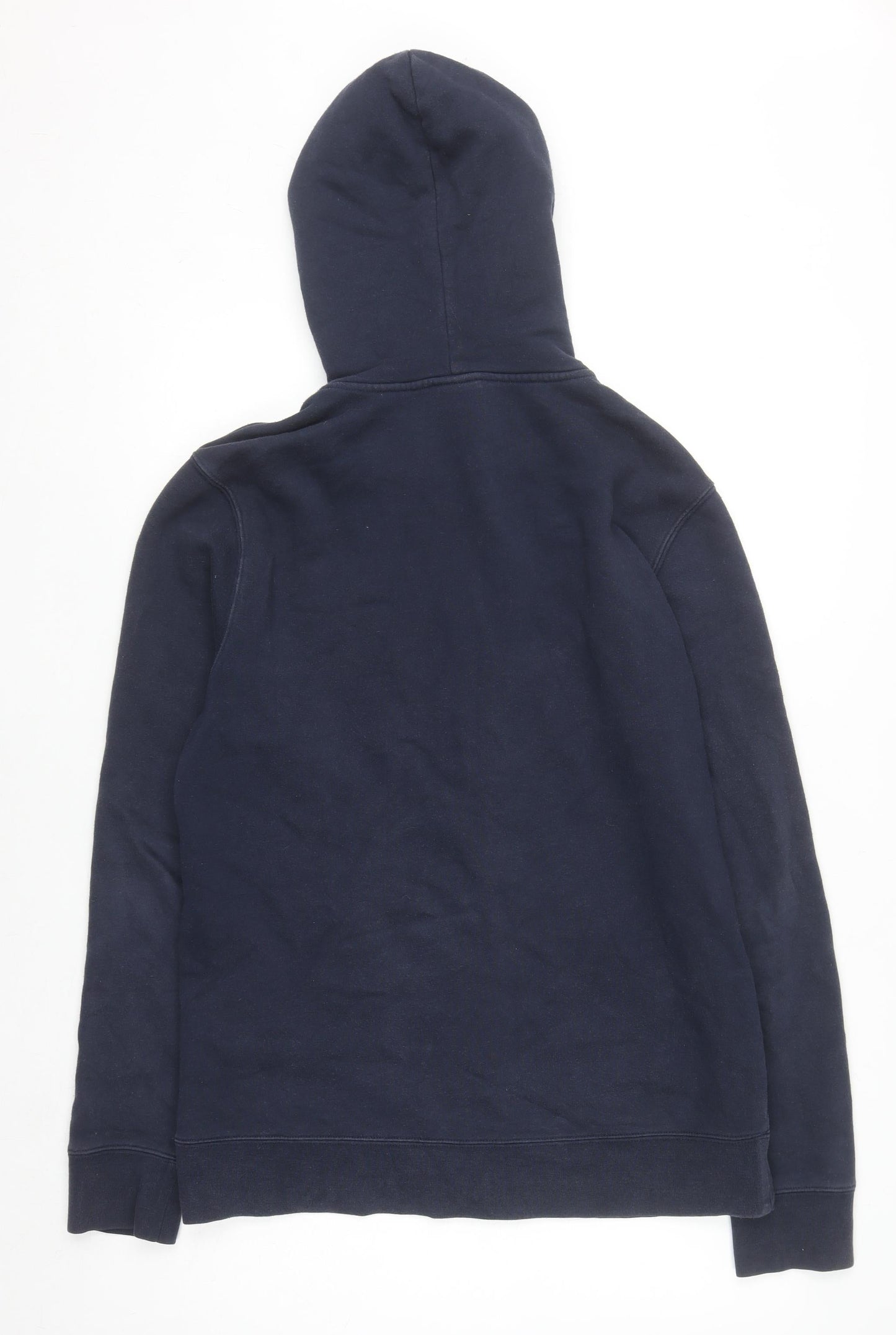 HUF Men’s Blue Full Zip Hoodie M Embroidered Logo Fleece
