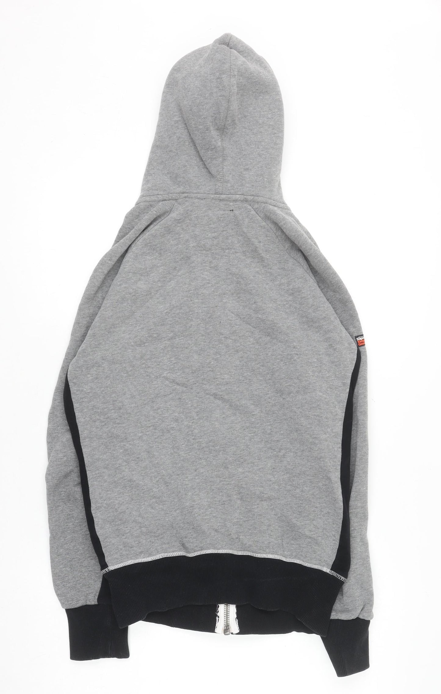 Superdry Men's Grey Full Zip Hoodie Size S Regular Fit Classic Style