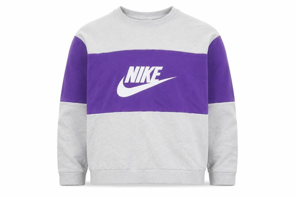 Nike Girls Purple & Grey XL Pullover Sweatshirt Logo Colourblock Jumper