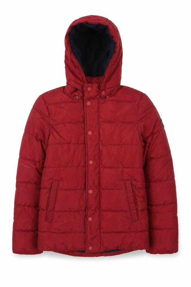 Joules Boys Red Hooded Puffer Jacket 11-12 Years Polyester Winter Coat