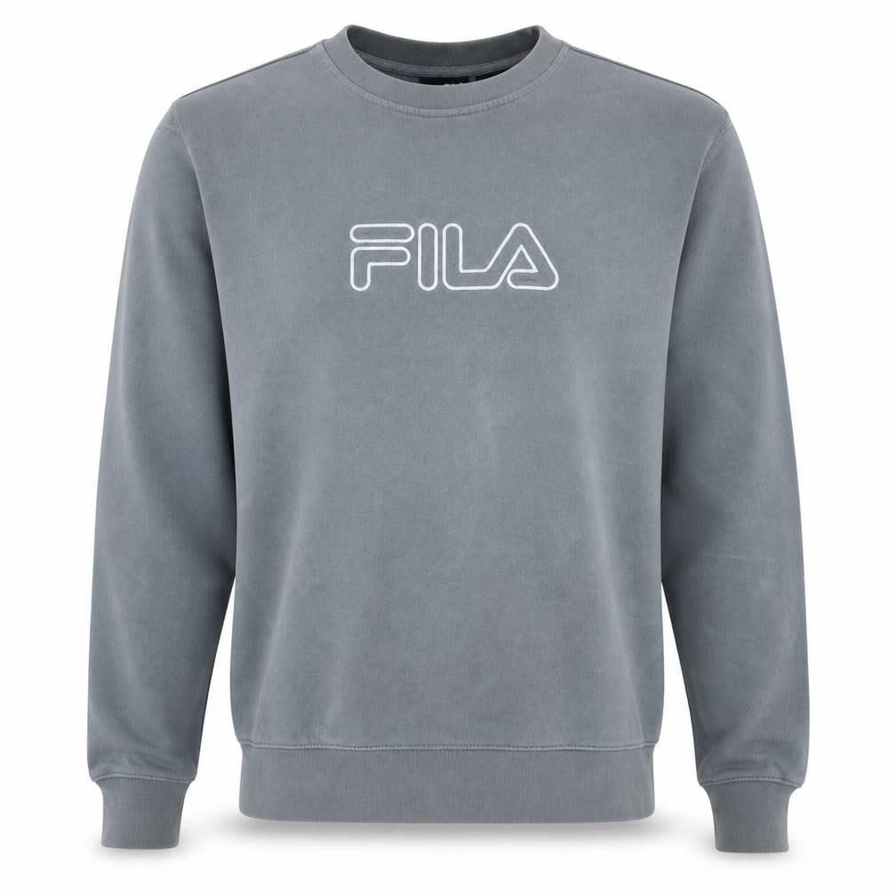 Fila Mens Grey XL Crew Neck Logo Pullover Sweatshirt