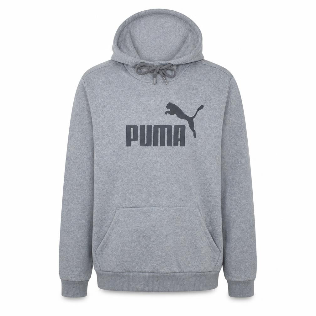 Puma Men's Grey XL Pullover Hoodie with Logo Print