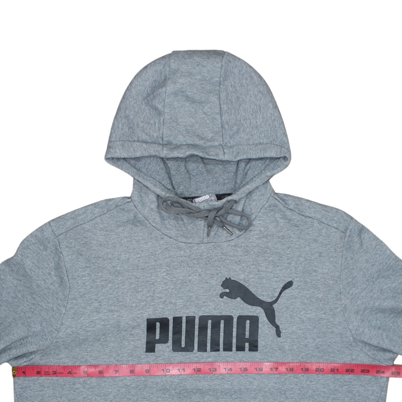 Puma Men's Grey XL Pullover Hoodie with Logo Print