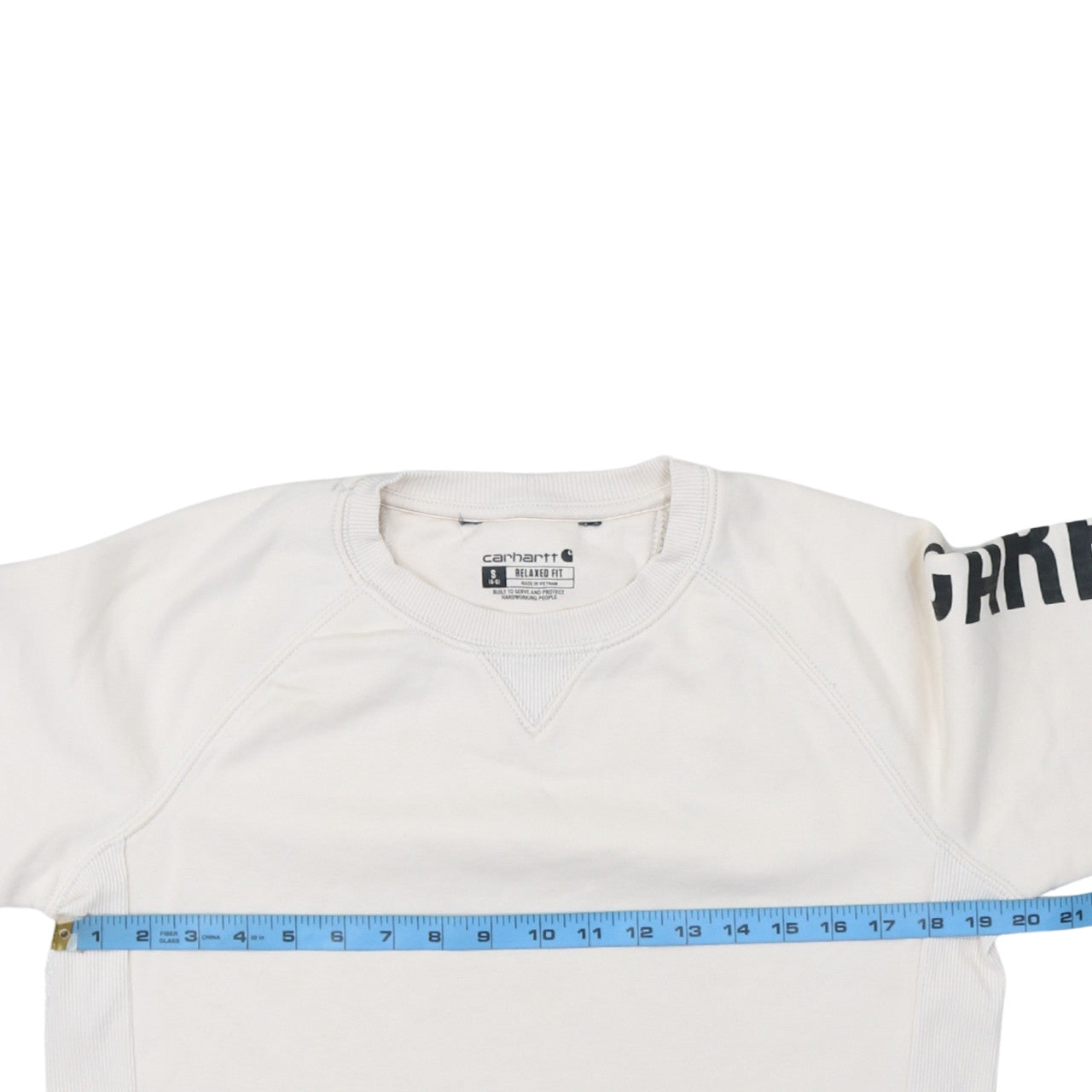 Carhartt Women's Ivory Relaxed Fit Logo Sweatshirt Size S