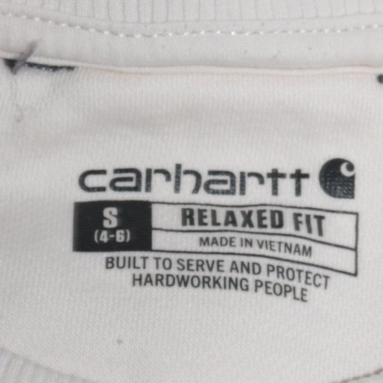 Carhartt Women's Ivory Relaxed Fit Logo Sweatshirt Size S