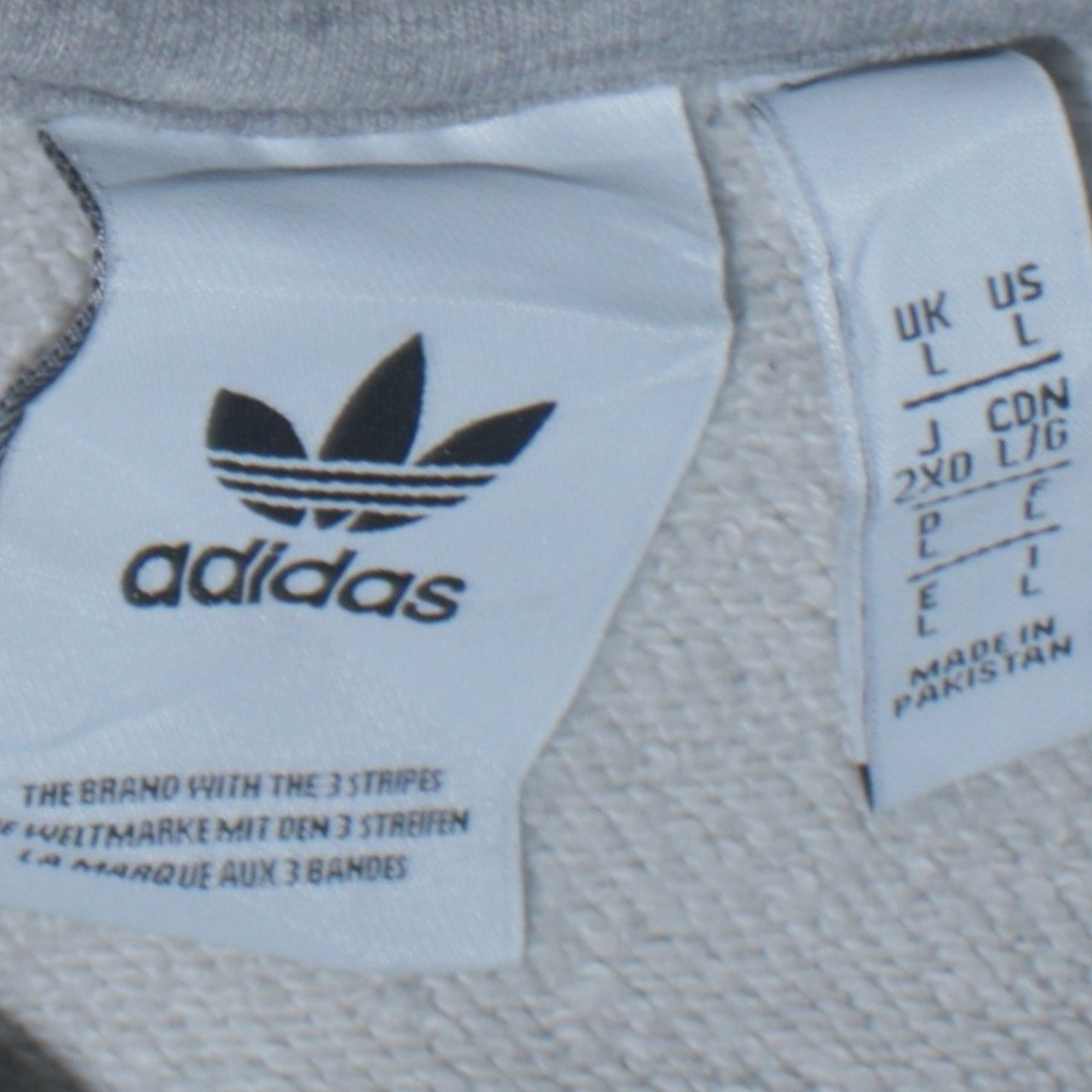 adidas Mens Grey Crew Neck Sweatshirt L Sports Pullover