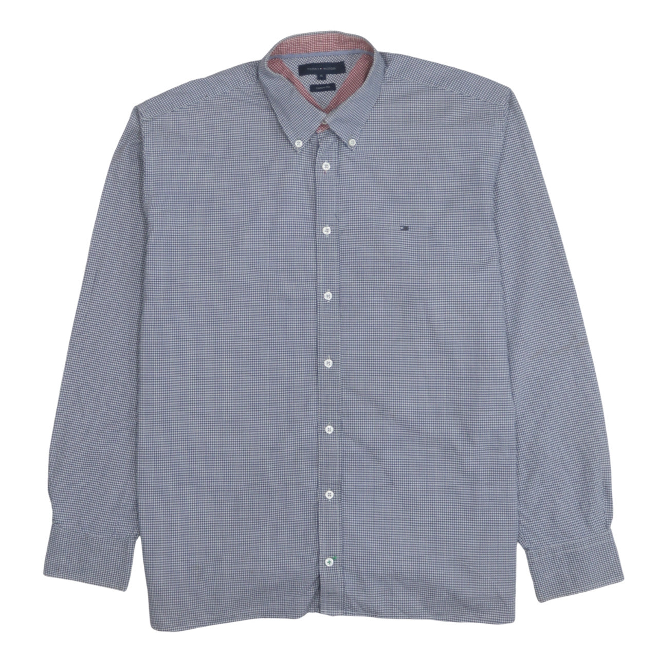 Tommy Hilfiger Men's Blue Check Button-Down Shirt XL Classic Fit