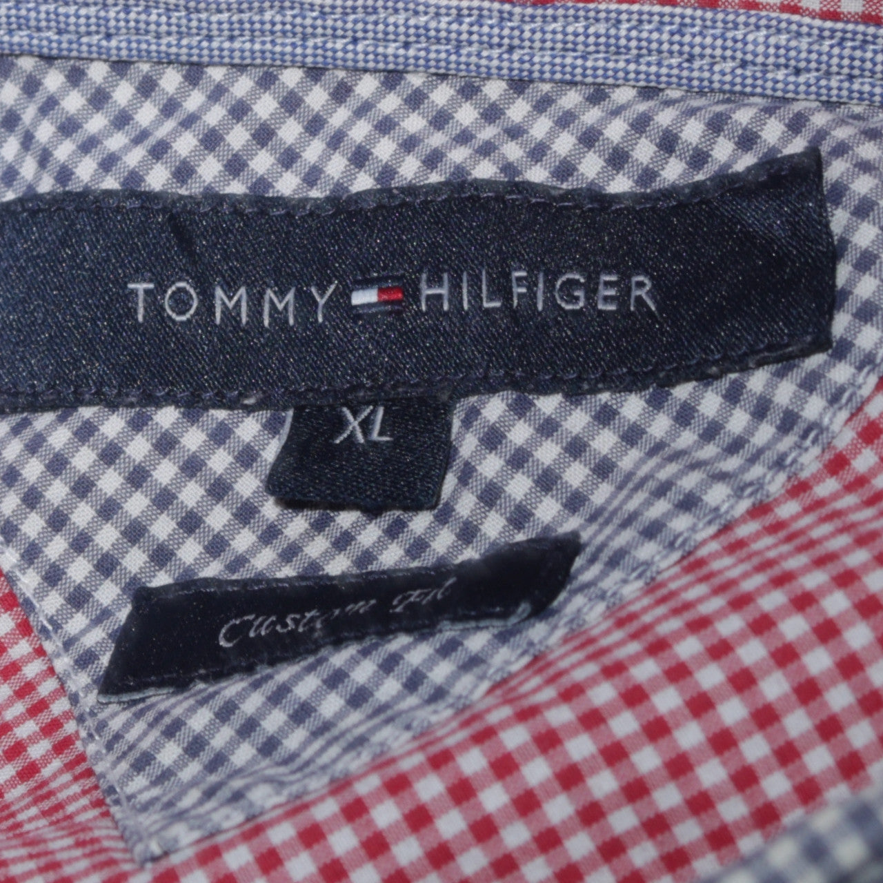 Tommy Hilfiger Men's Blue Check Button-Down Shirt XL Classic Fit